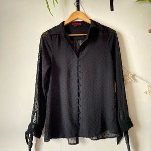 Vintage Sheer Polkadot Blouse
